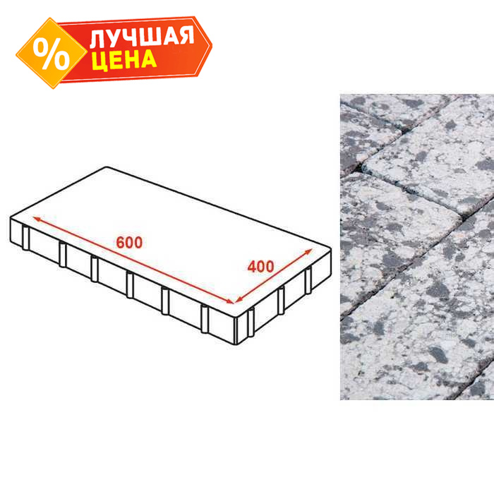 Плита тротуарная Готика Granite FINERRO, Диорит 600x400x80 мм