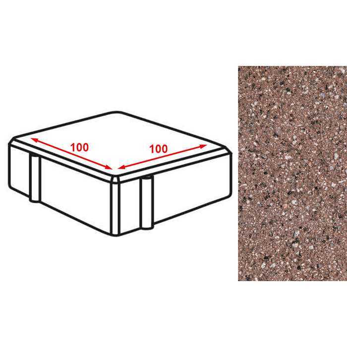 Плитка тротуарная Готика Granite FERRO, квадрат, Емельяновский 100x100x60 мм